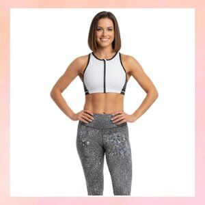 White and Gray Athletic Crop Top